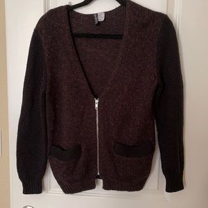 Multi color red and black cardigan